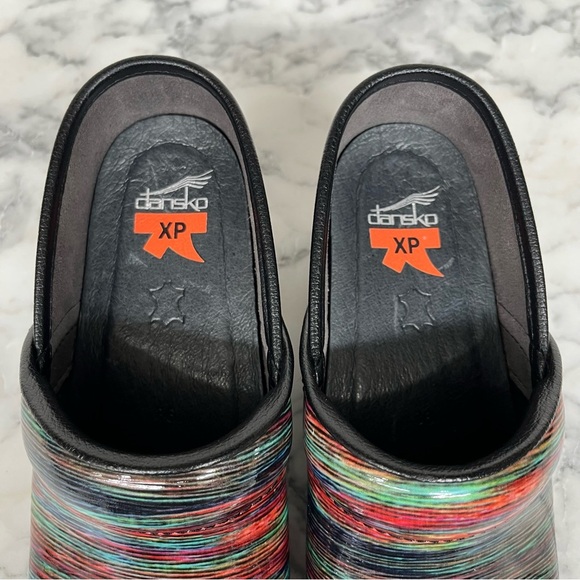 Dansko Pro XP Multi-Colored Striped Patent Leather Clogs Size 5.5/6 - Picture 8 of 12